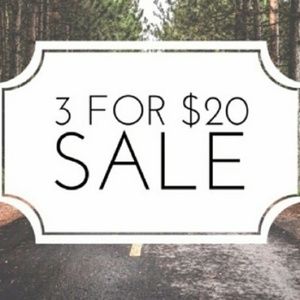 3 JEWELRY ITEMS FOR $20